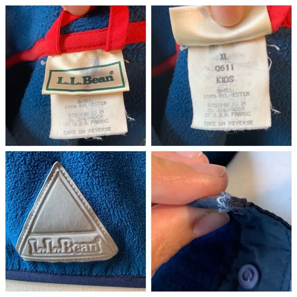 L.L. Bean Blue Fleece Pullover Jacket with Pockets - Kids XL